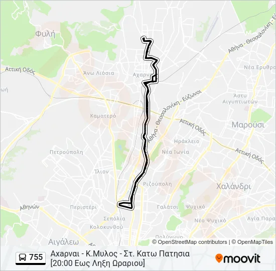 755 Bus Line Map