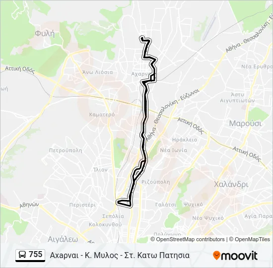 755 Bus Line Map