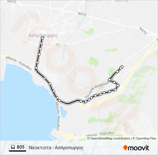 805 Bus Line Map