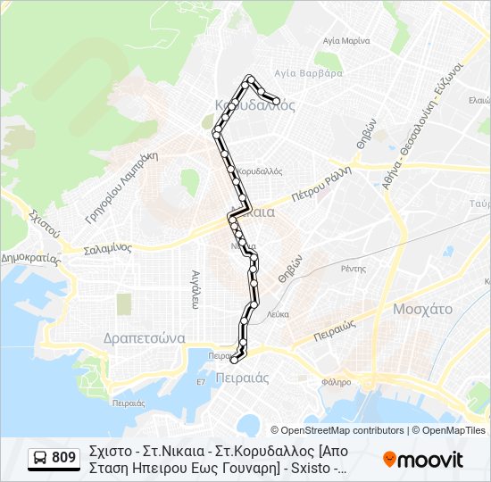 809 bus Line Map