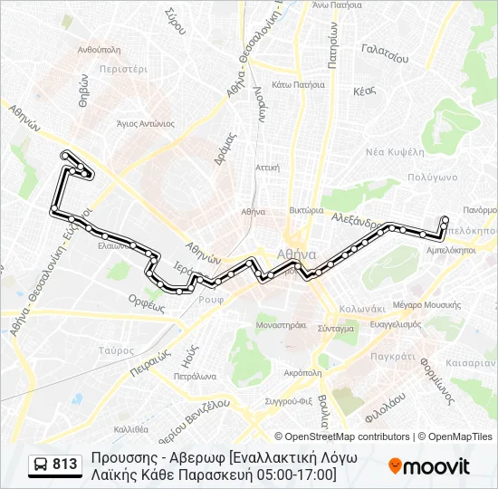 813 Bus Line Map