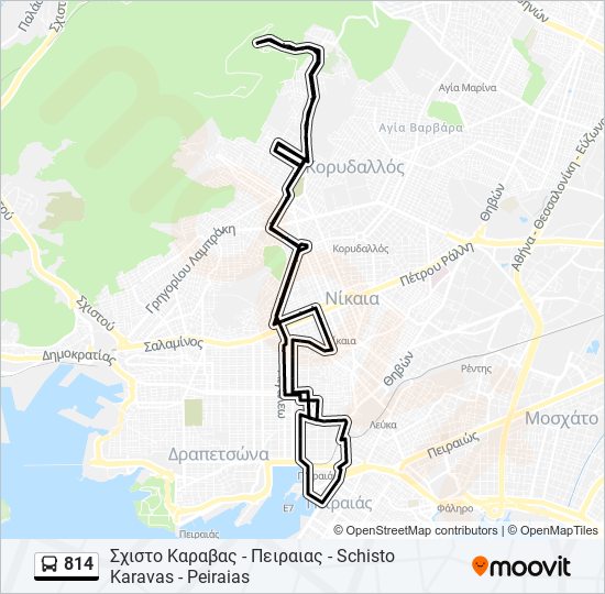 814 bus Line Map