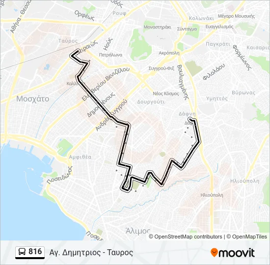 816 Bus Line Map