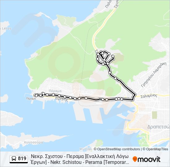 819 bus Line Map