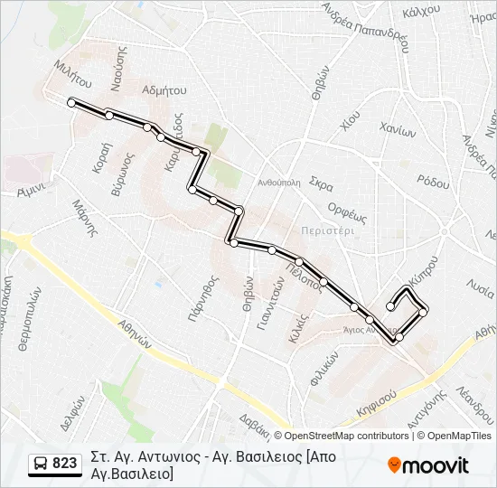 823 Bus Line Map