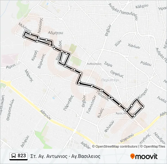823 Bus Line Map