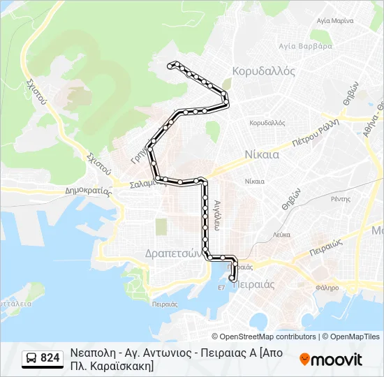 824 Bus Line Map