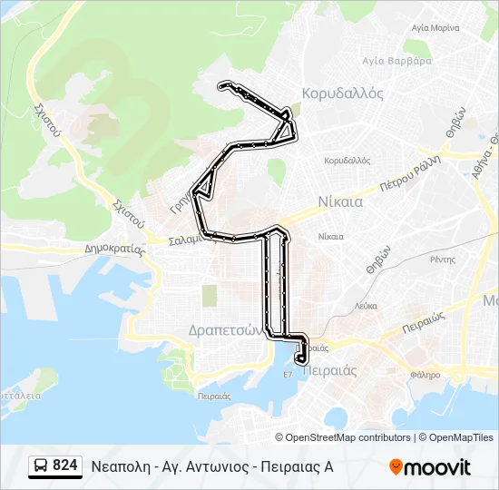 824 Bus Line Map