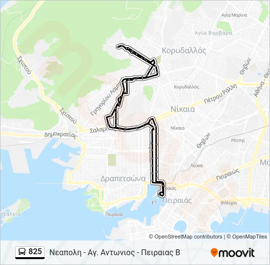 825 Bus Line Map