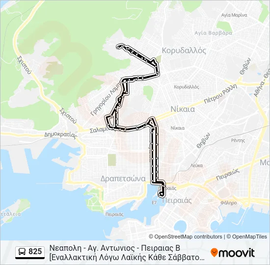 825 Bus Line Map