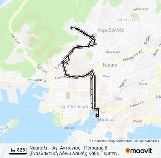 825 Bus Line Map