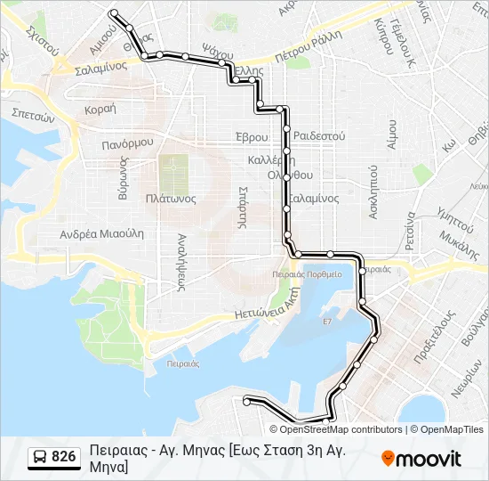 826 Bus Line Map