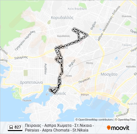 827 bus Line Map