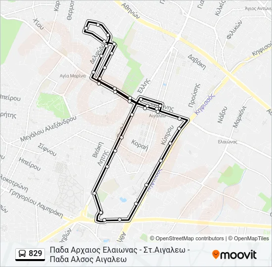 829 Bus Line Map
