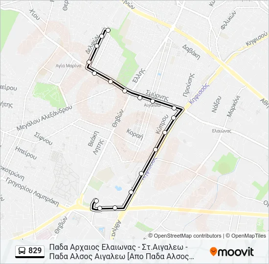 829 Bus Line Map
