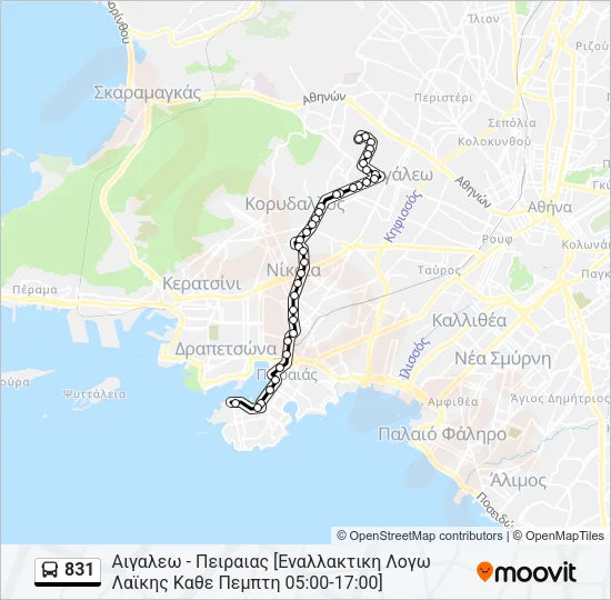 831 Bus Line Map