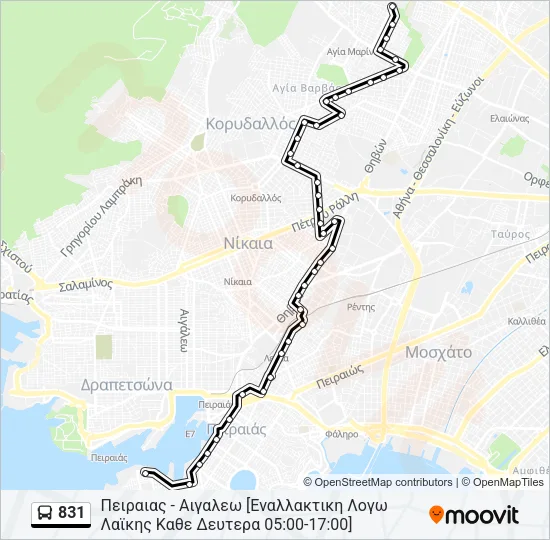 831 Bus Line Map