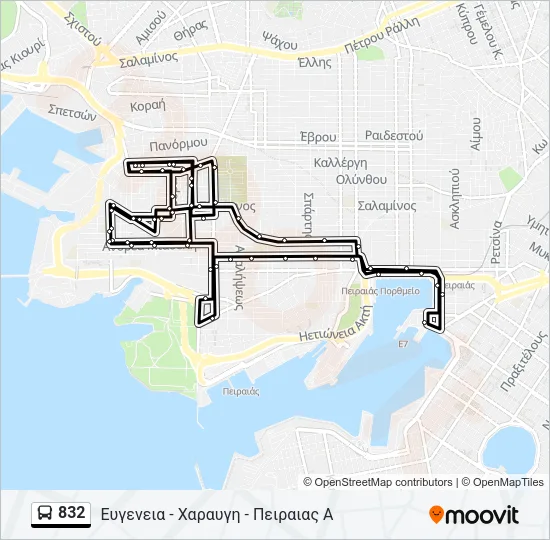 832 Bus Line Map