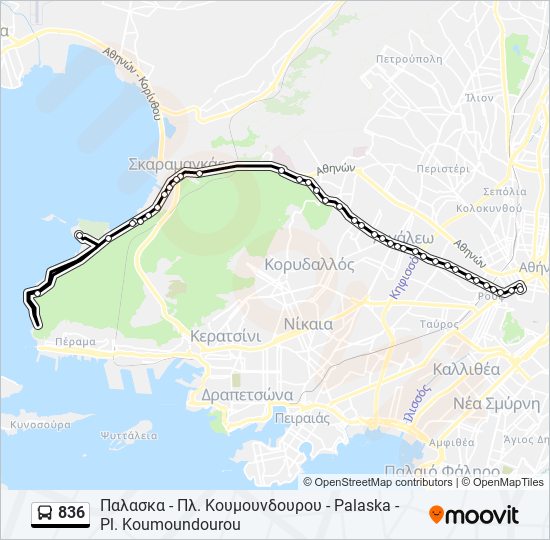 836 bus Line Map