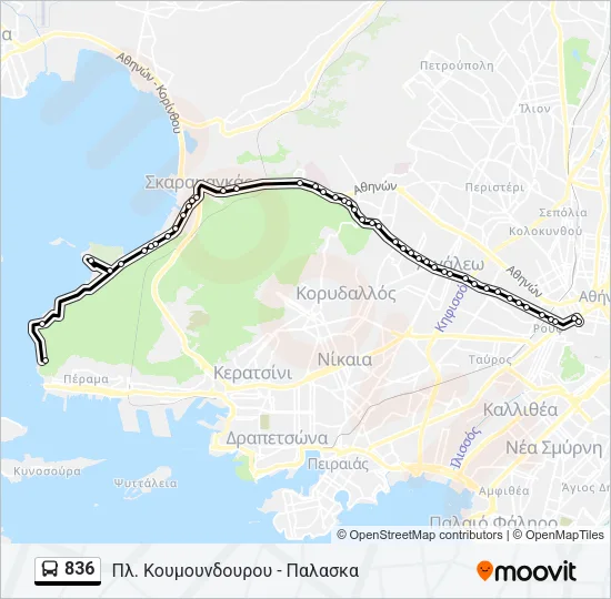 836 Bus Line Map
