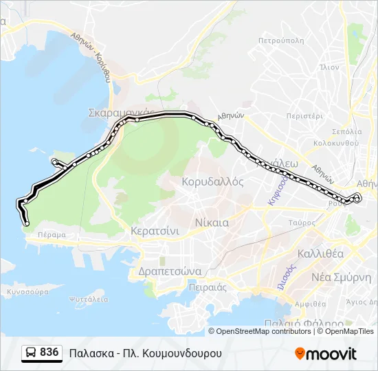 836 Bus Line Map