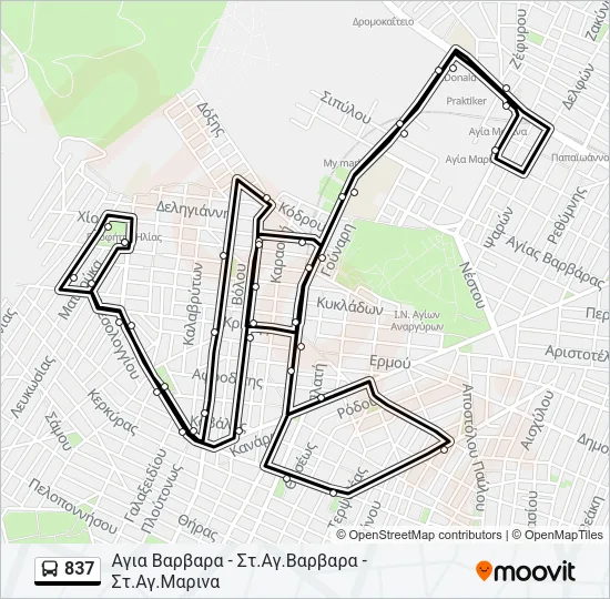 837 Bus Line Map