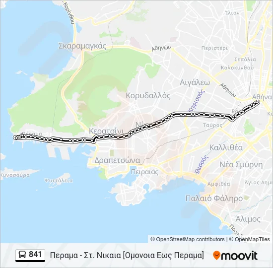 841 Bus Line Map