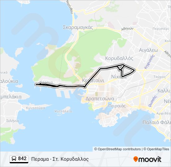 Χάρτης Γραμμής 842 λεωφορείο