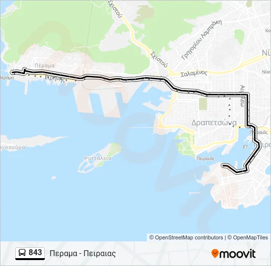 843 Bus Line Map