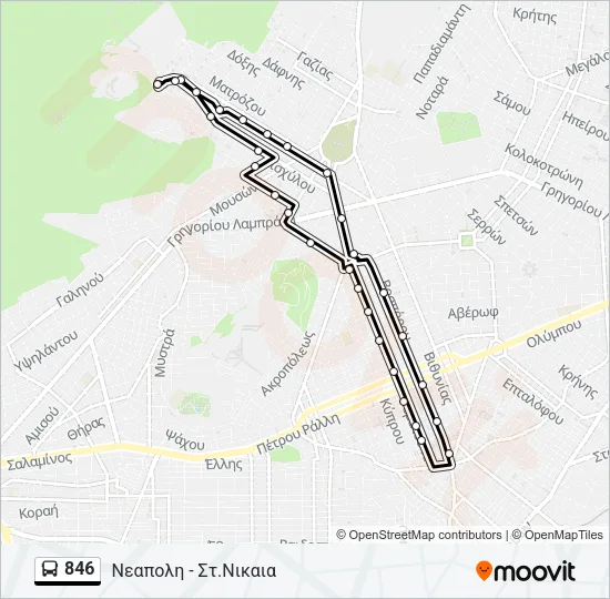 846 Bus Line Map