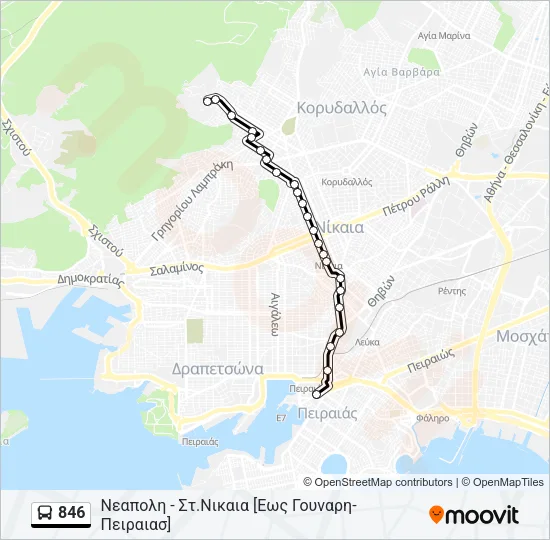 846 Bus Line Map