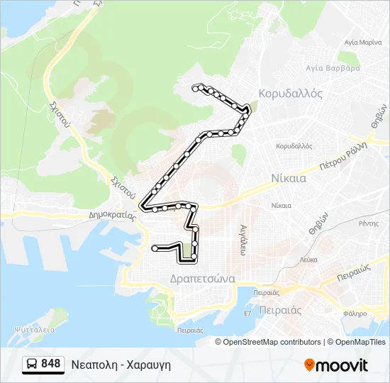 848 Bus Line Map