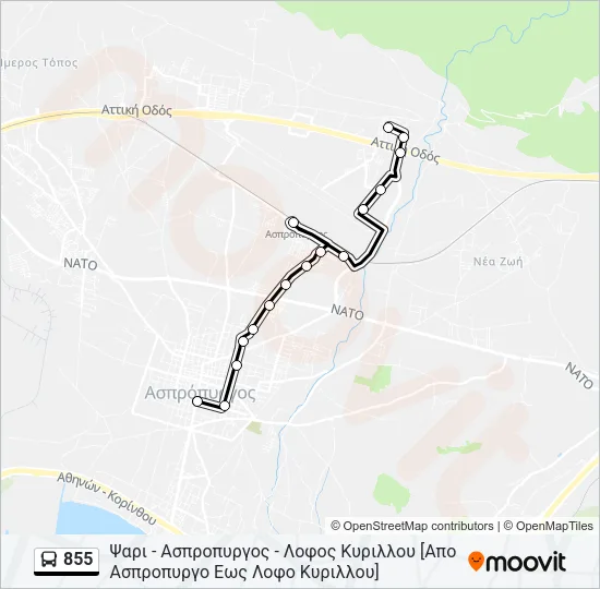855 Bus Line Map