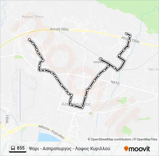855 Bus Line Map
