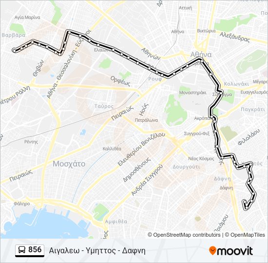 Χάρτης Γραμμής 856 λεωφορείο