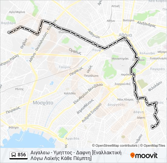 Χάρτης Γραμμής 856 λεωφορείο