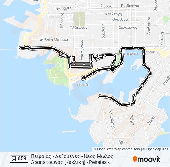 859 bus Line Map