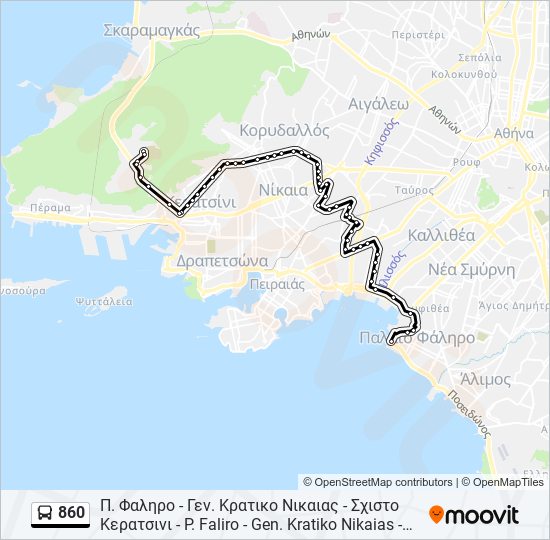 860 bus Line Map