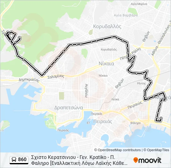 860 Bus Line Map