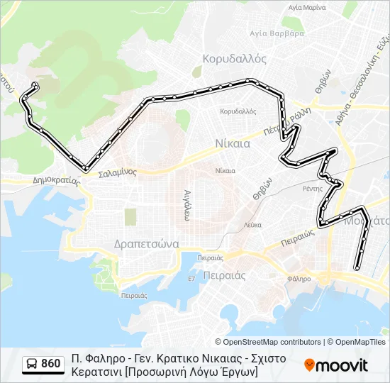 860 Bus Line Map