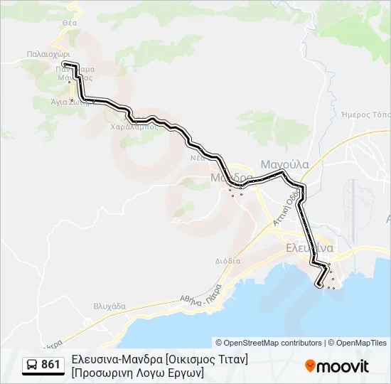 861 Bus Line Map