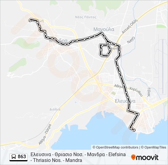 863 bus Line Map