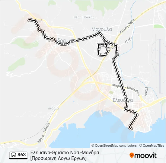 863 Bus Line Map