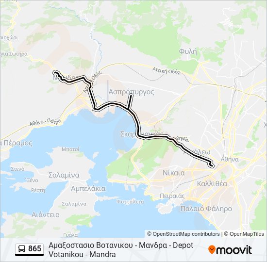 865 bus Line Map