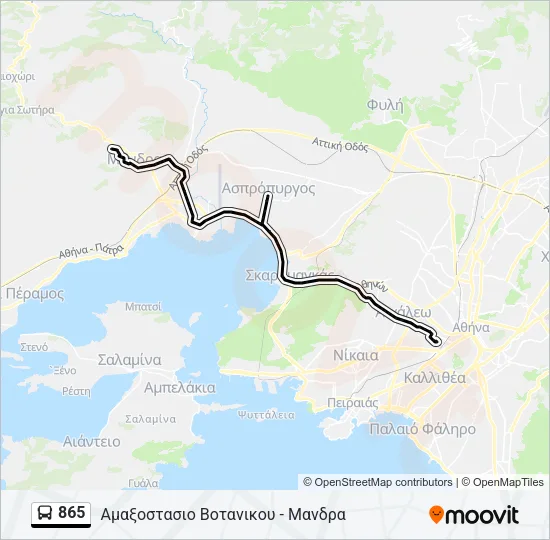 865 Bus Line Map