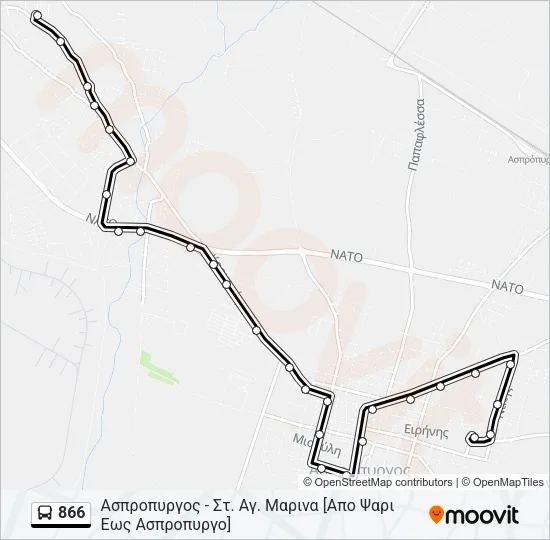 866 Bus Line Map