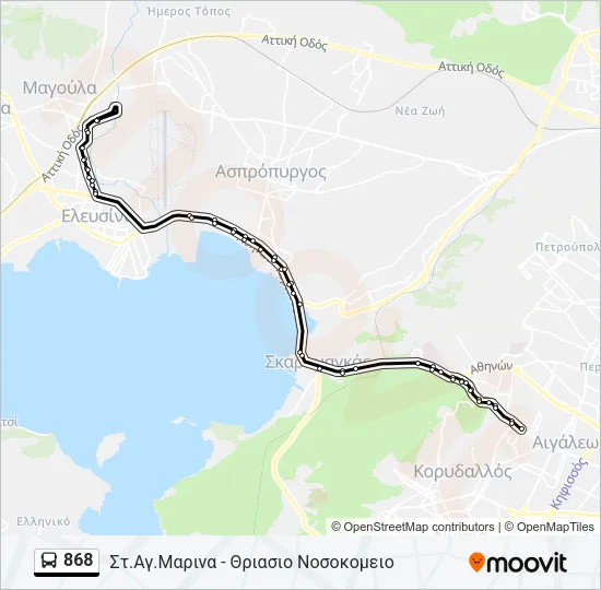 868 Bus Line Map
