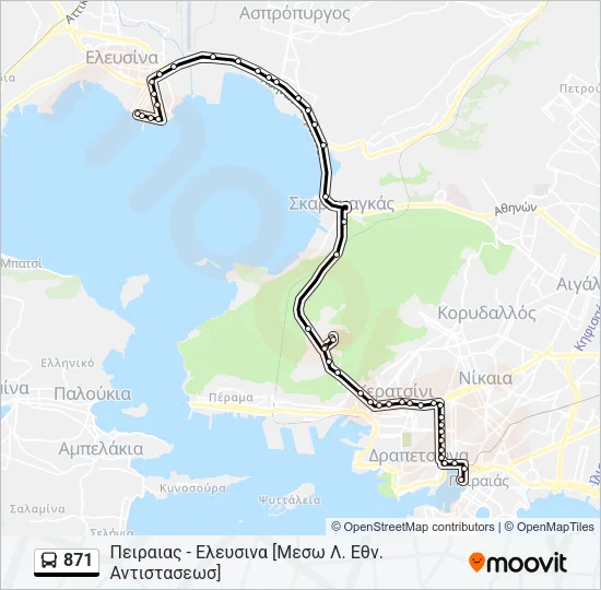 871 Bus Line Map
