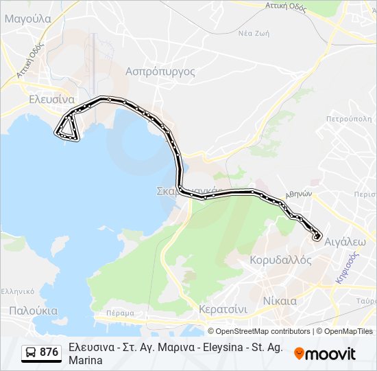 876 bus Line Map
