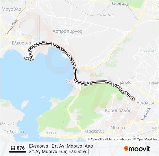 876 Bus Line Map